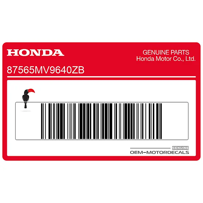 Honda CBR600F HURRICANE Hoofdframe Waarschuwingssticker OEM 87565MV9640ZB