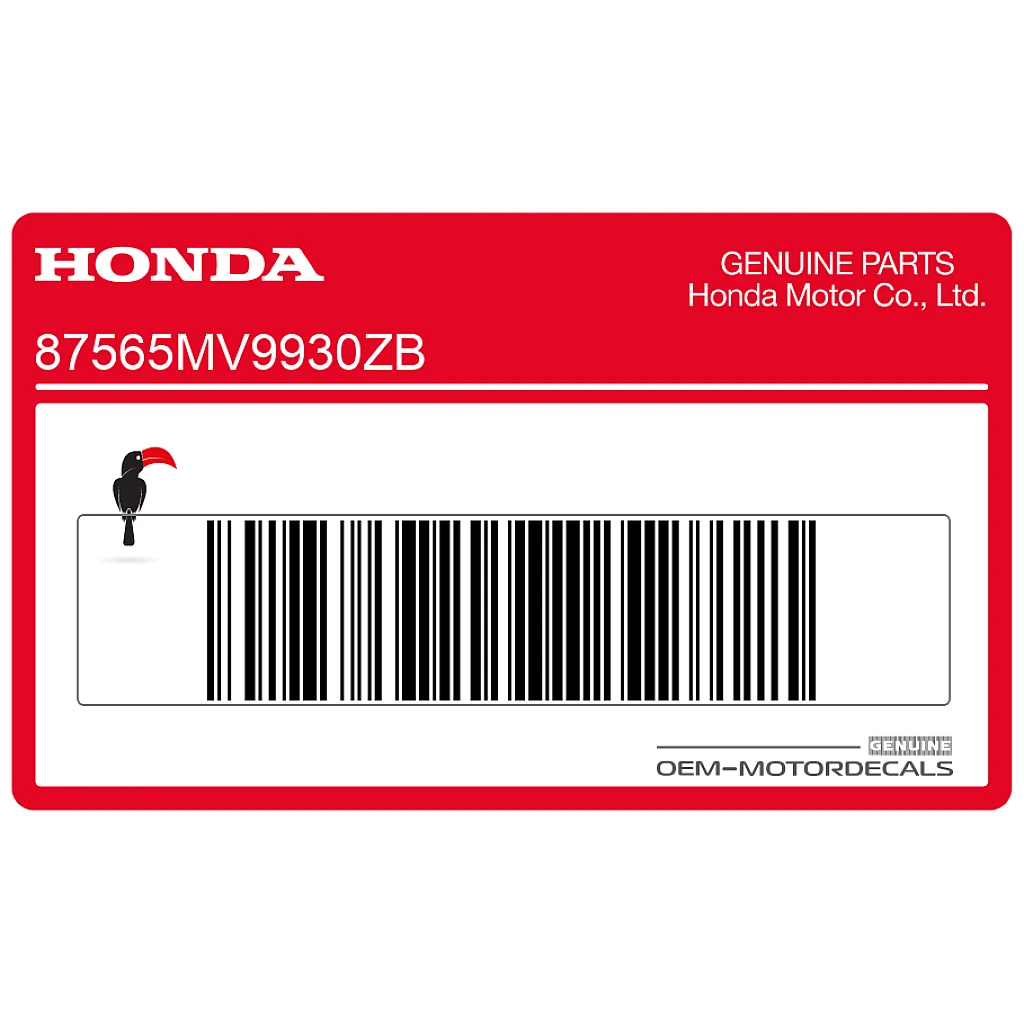 Naklejka ostrzegawcza Honda CBR600F HURRICANE OEM 87565MV9930ZB