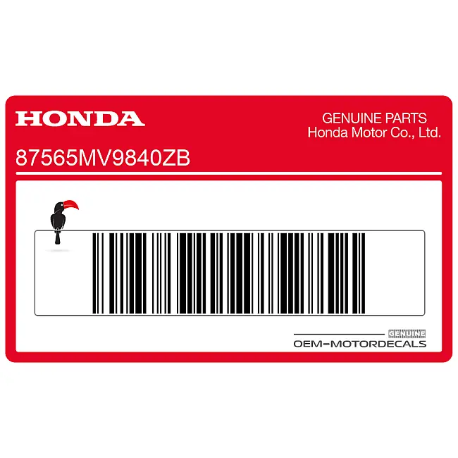 Honda CBR600F Hurricane Waarschuwingssticker OEM 87565MV9840ZB