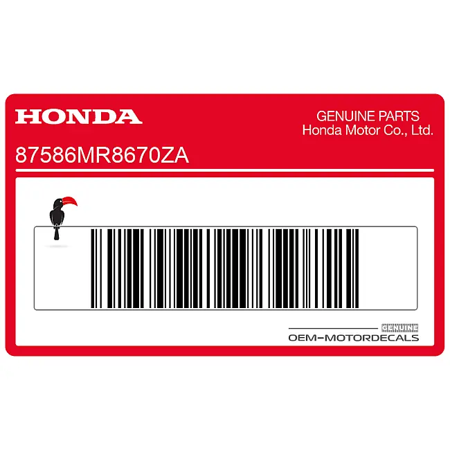 Honda CBR600F HURRICANE Frame Waarschuwingssticker OEM 87586MR8670ZA