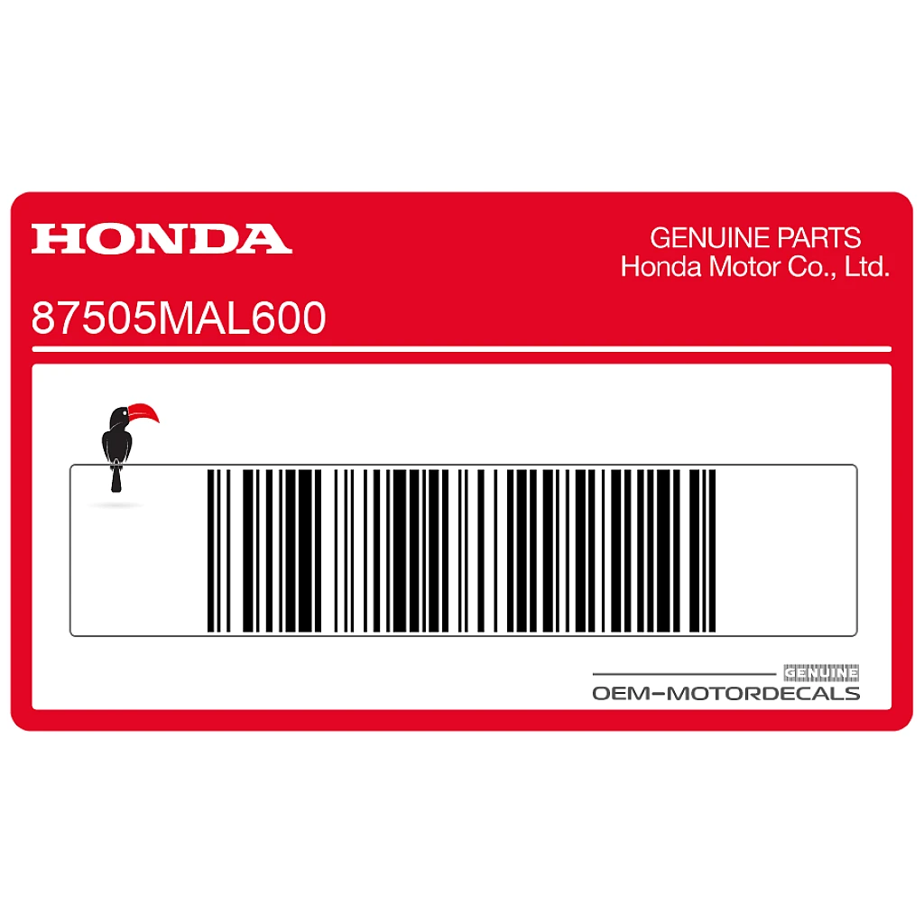 Honda CBR600F Hurricane Achterbrug Bandinformatie Sticker OEM 87505MAL600