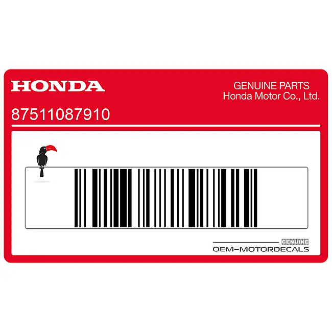 Honda CBR600F Hurricane Helmet Holder Warning Label OEM 87511087910