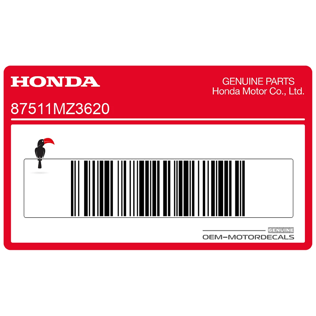 Honda CBR600F Hurricane Pegatina de advertencia para soporte de casco OEM 87511MZ3620