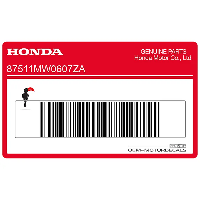 Autentico adesivo telaio Honda CBR600F Hurricane di avvertenza OEM 87511MW0607ZA Adesivo di avviso di fabbrica