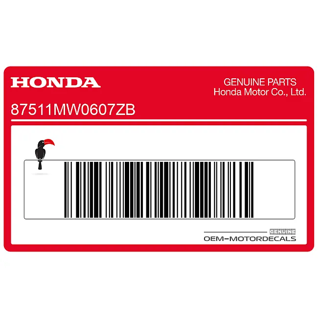 Pegatina de advertencia Honda CBR600F HURRICANE OEM 87511MW0607ZB