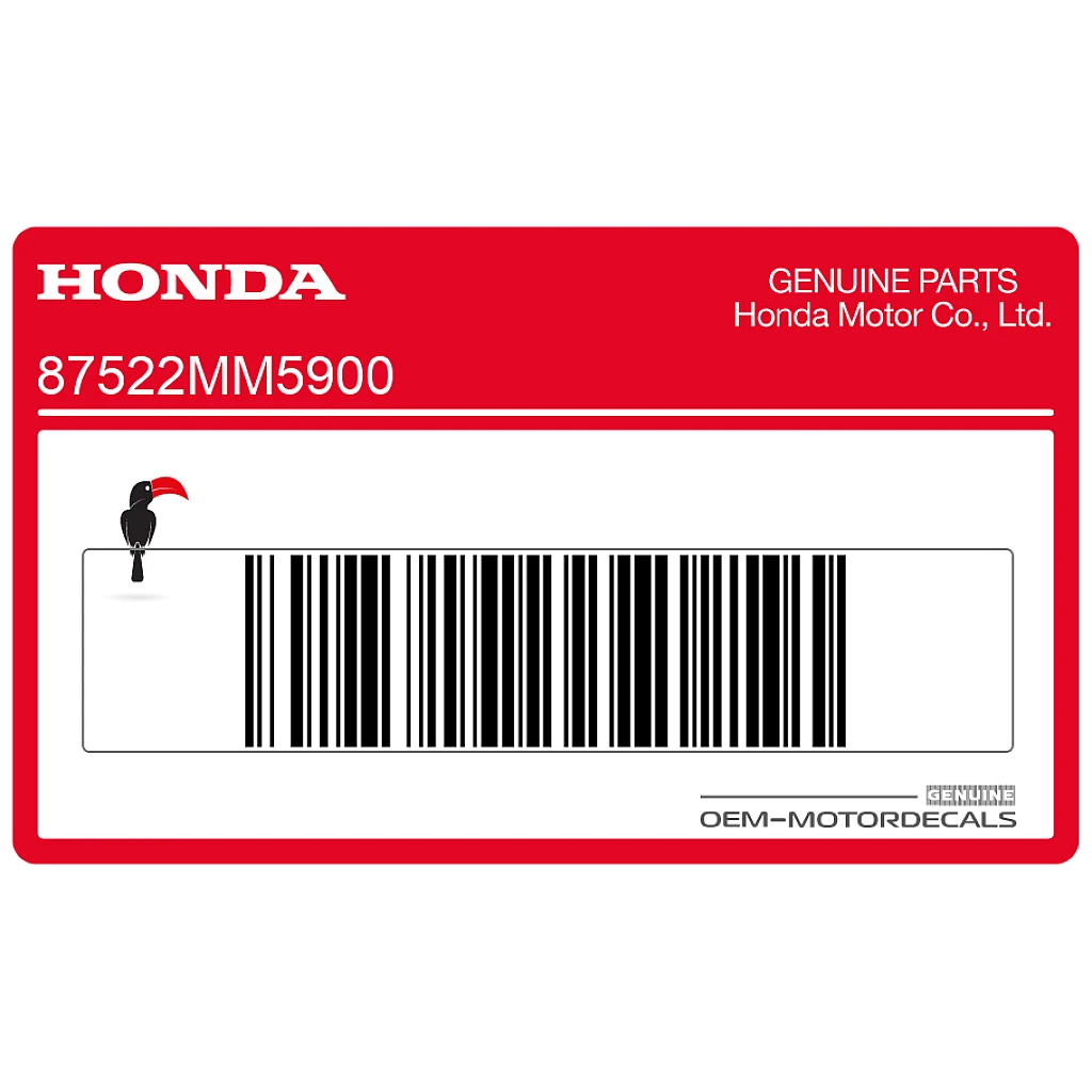 Honda CBR600F HURRICANE Windschutzscheiben-Warnhinweisaufkleber OEM 87522MM5900
