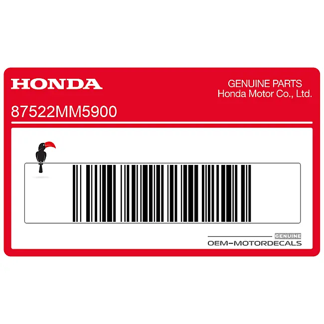 Honda CBR600F HURRICANE Windshield Caution Label OEM 87522MM5900