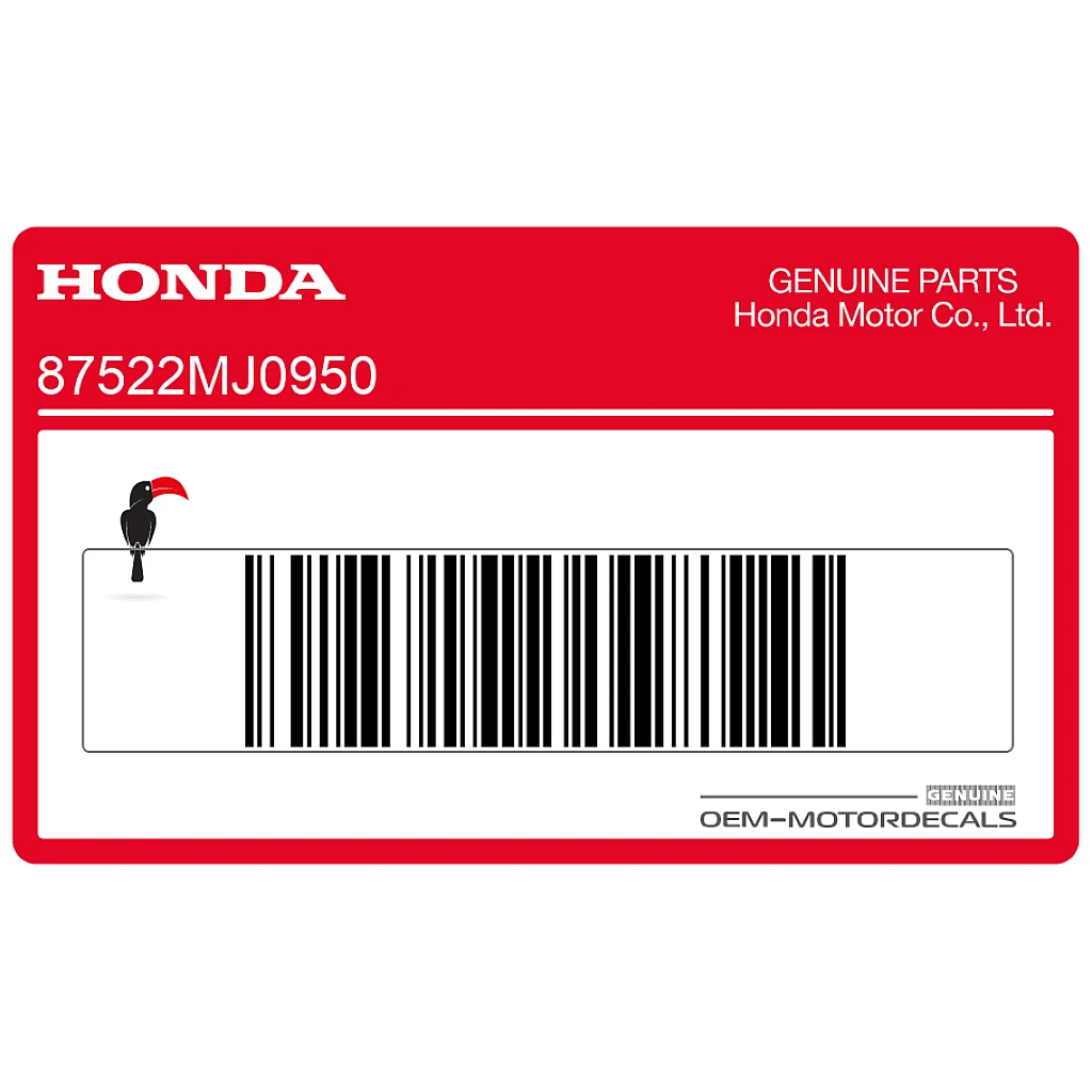 Honda CBR600F HURRICANE Fairing Caution Label OEM 87522MJ0950