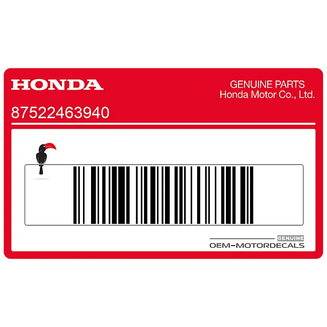 Adesivo avvertenza parabrezza Honda CBR600F Hurricane OEM 87522463940