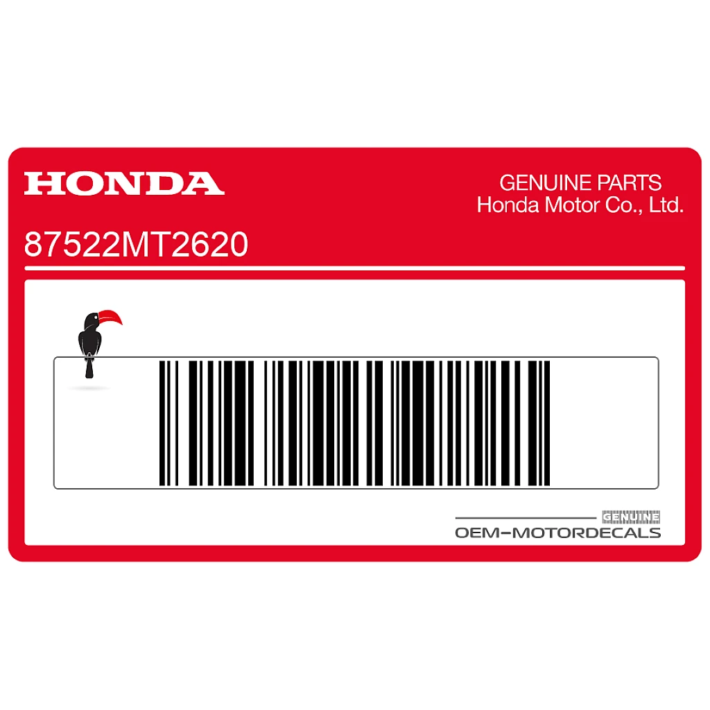 Autocollant d'avertissement pour pare-brise Honda CBR600F Hurricane OEM 87522MT2620