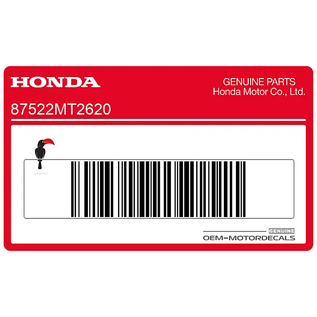 Autocollant d'avertissement pour pare-brise Honda CBR600F Hurricane OEM 87522MT2620