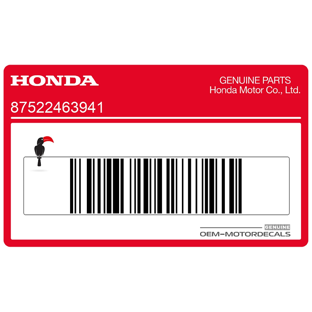 Autocollant d'avertissement pour pare-brise Honda CBR600F HURRICANE Graphique Pièce OEM Authentique 87522463941