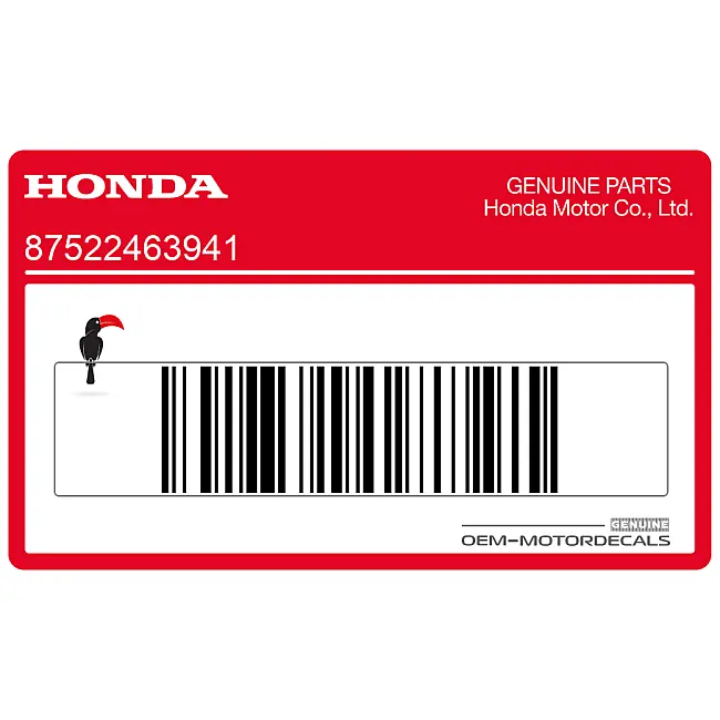 Autocollant d'avertissement pour pare-brise Honda CBR600F HURRICANE Graphique Pièce OEM Authentique 87522463941