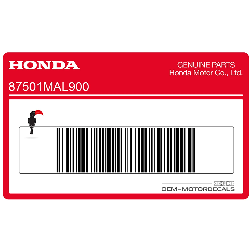 Honda CBR600F Hurricane Frame Geregistreerde Plaat Waarschuwingssticker OEM 87501MAL900