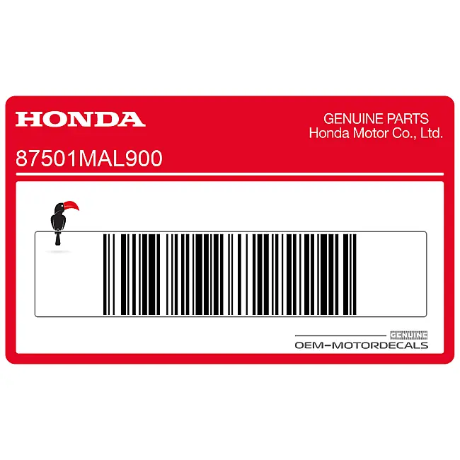 Honda CBR600F Hurricane Frame Geregistreerde Plaat Waarschuwingssticker OEM 87501MAL900