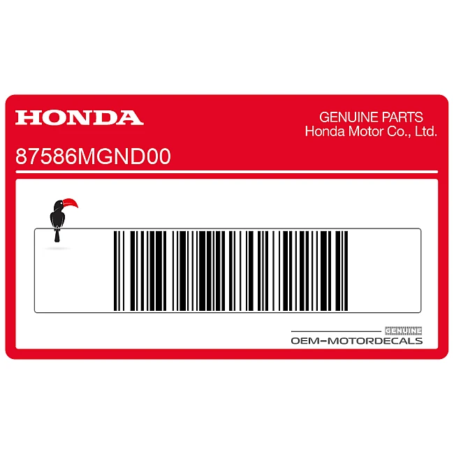 Honda CBR500R Schwingen-Reifen- und Antriebsketten-Informationsaufkleber linke Seite OEM 87586MGND00