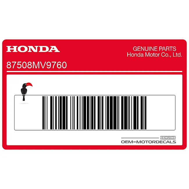 Honda CBR600F HURRICANE Adesivo Catena Forcellone OEM 87508MV9760 adesivo di istruzioni di fabbrica per la manutenzione.