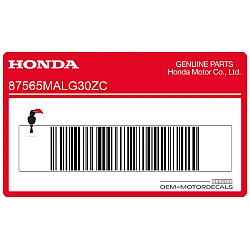 Frame caution label, left side