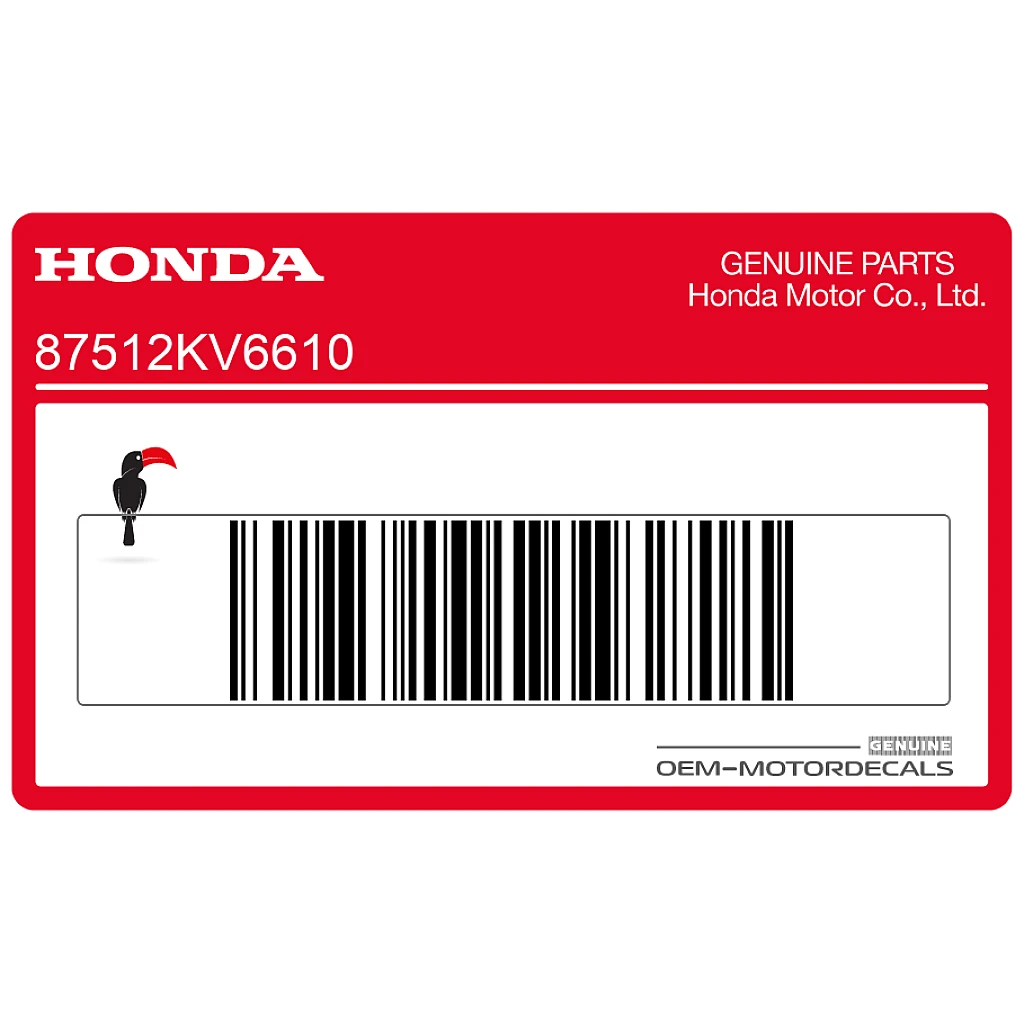 Honda CBR600F HURRICANE Frame Laadlabel OEM 87512KV6610