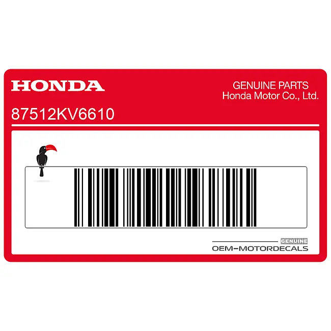 Honda CBR600F HURRICANE Pegatina de Carga del Chasis OEM 87512KV6610