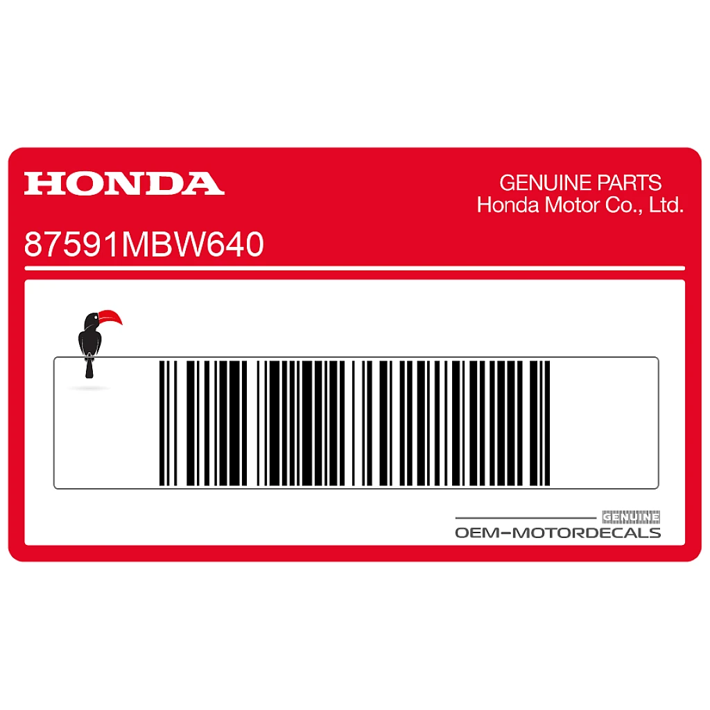 Adesivo anti-manomissione carenatura interna Honda CBR600F Hurricane OEM 87591MBW640