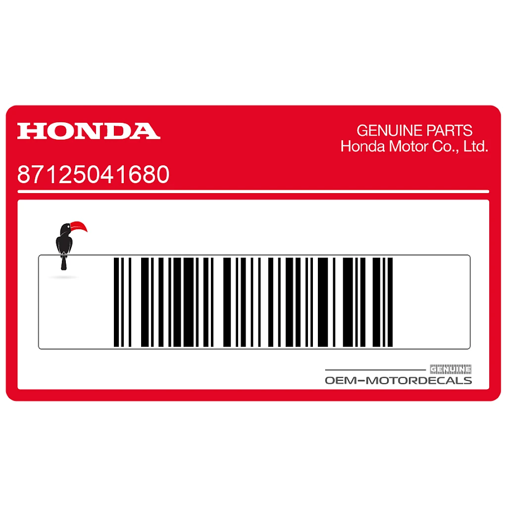 Honda CBR600F Hurricane Naamplaatje Waarschuwing OEM 87125041680