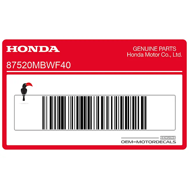 Honda CBR600F HURRICANE Tamper-proof caution label OEM 87520MBWF40