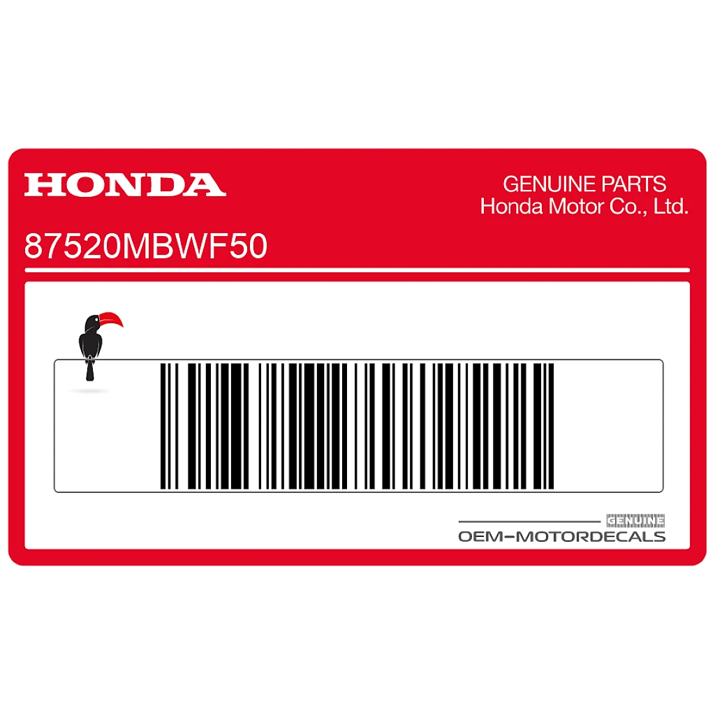 Honda CBR600F Hurricane Frame spar anti-sabotage sticker OEM 87520MBWF50