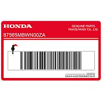Honda Waarschuwingssticker Origineel 87565MBWN00ZA 87565-MBW-N00ZA