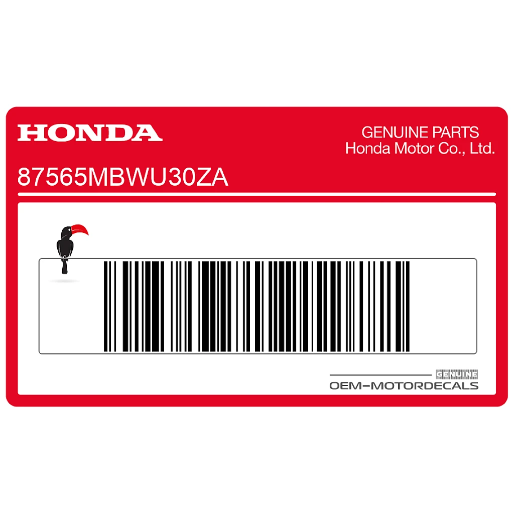 Honda CBR600F Hurricane Caution Label Graphic OEM 87565MBWU30ZA for authentic factory restoration