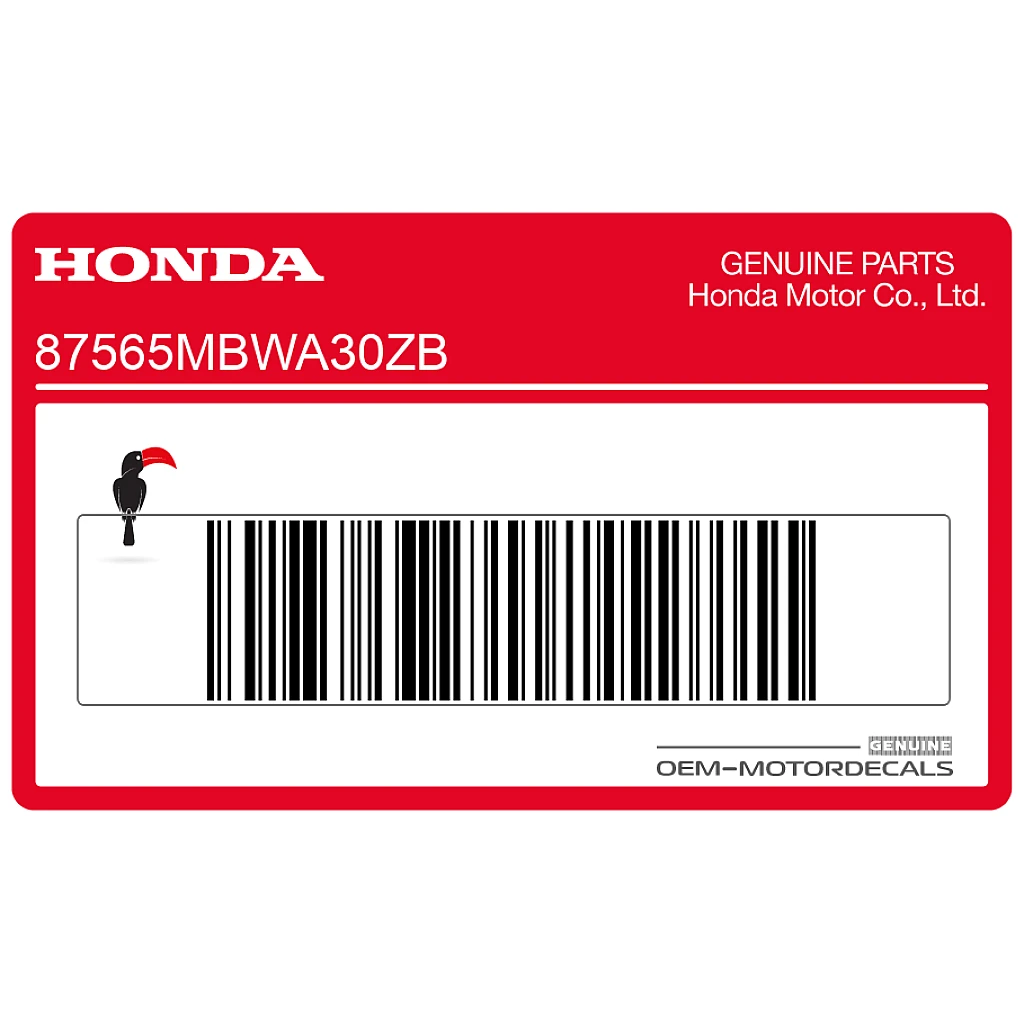 Etiqueta de advertencia Honda CBR600F Hurricane OEM 87565MBWA30ZB