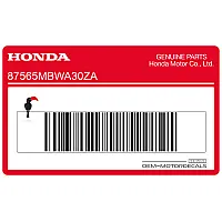 Honda Frame Waarschuwingssticker 87565-MBW-A30ZA