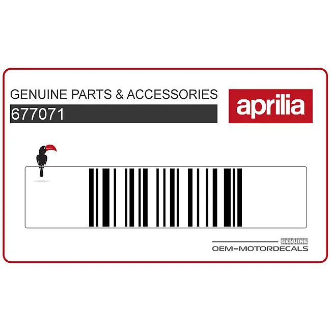 Aprilia SR Motard 50 Adesivo Scudo Anteriore SR Grafica Lato Destro OEM 677071