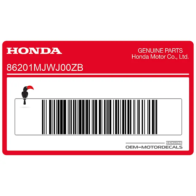 Honda CBR500R Fuel Tank Wing Logo Right Side OEM 86201MJWJ00ZB