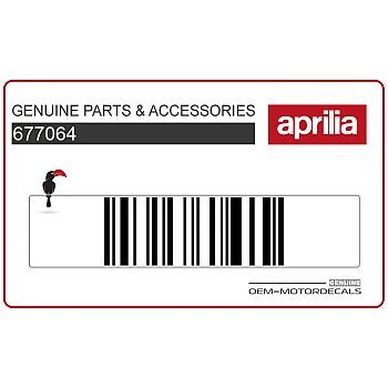 Aprilia Aufkleber unter der Fußraste, linke Seite