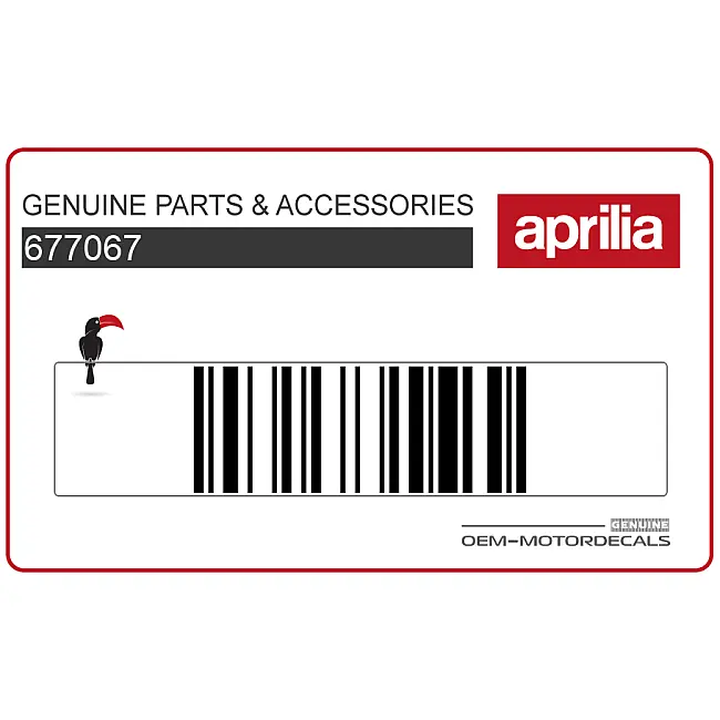 Aprilia SR Motard 50 Rechter Voorschild SR 50 Sticker Rechterkant OEM 677067