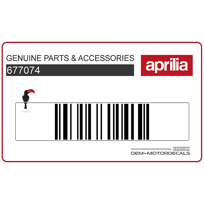 Autocollant Aprilia SR Motard pour plaque de numéro de carénage arrière gauche 