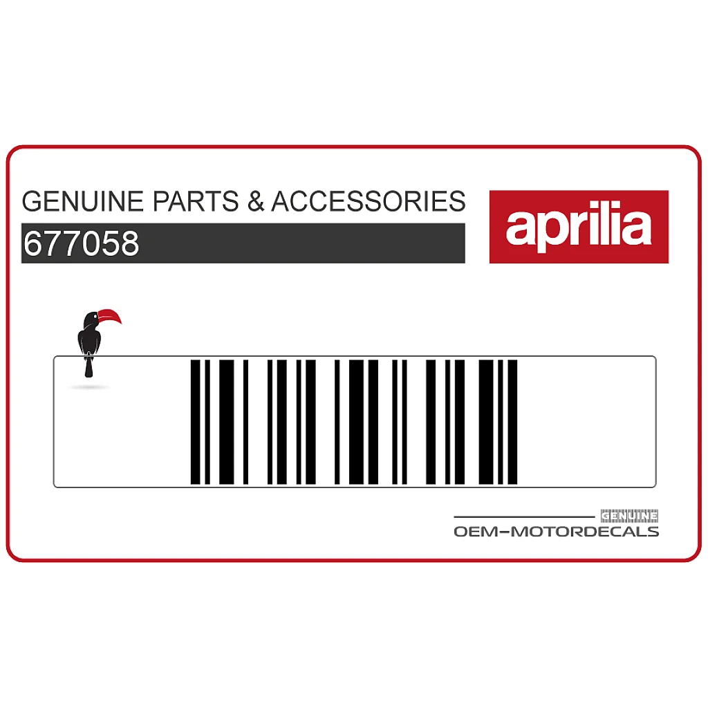 Aprilia SR Motard 50 Pegatina Escudo Delantero Lado Derecho OEM 677058