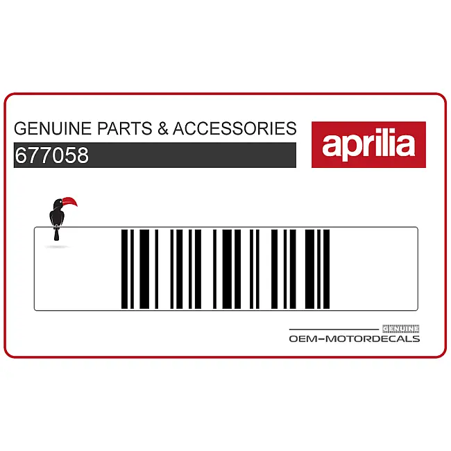 Aprilia SR Motard 50 Front Shield Band Graphic Right Side OEM 677058