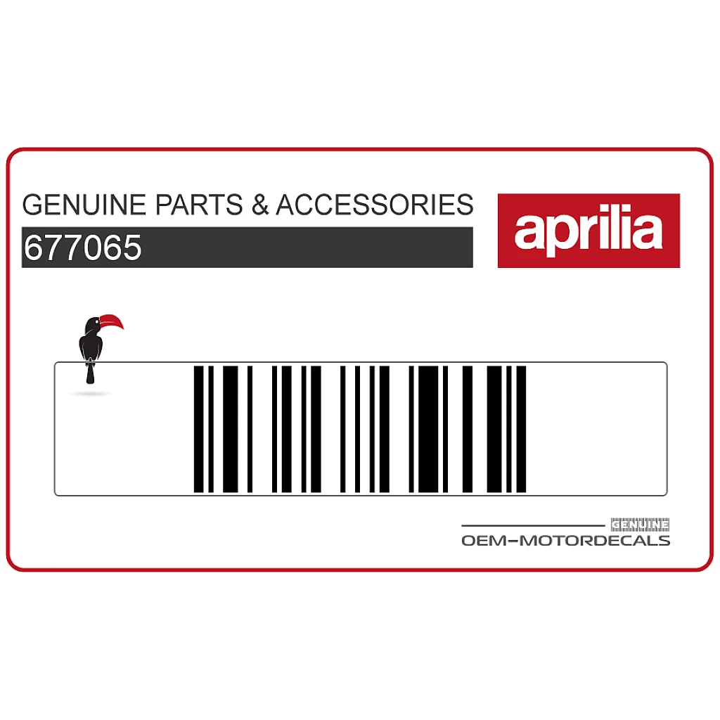 Pegatina Logo Guardabarros Trasero Derecho Aprilia SR Motard Lado Derecho OEM 677065