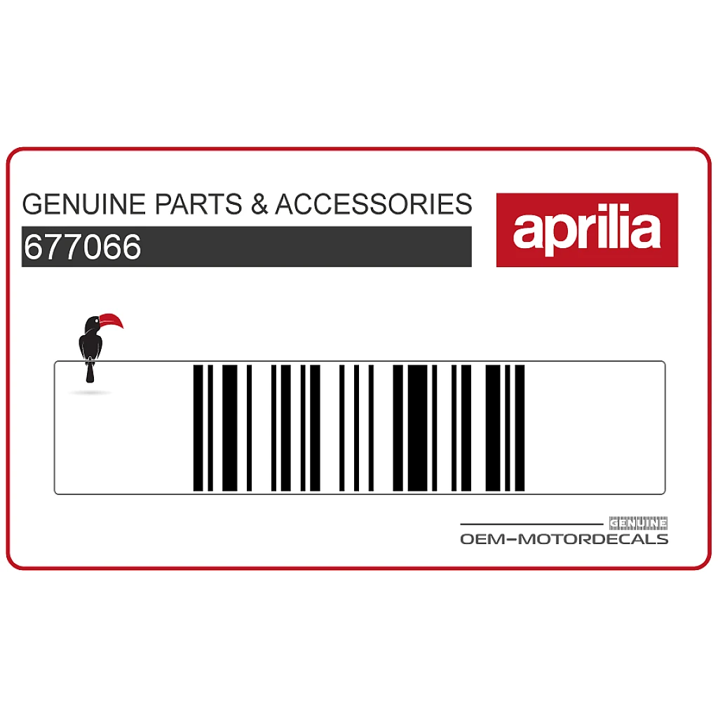 Aprilia SR Motard 50 linker achterkuip sticker linkerkant OEM 677066