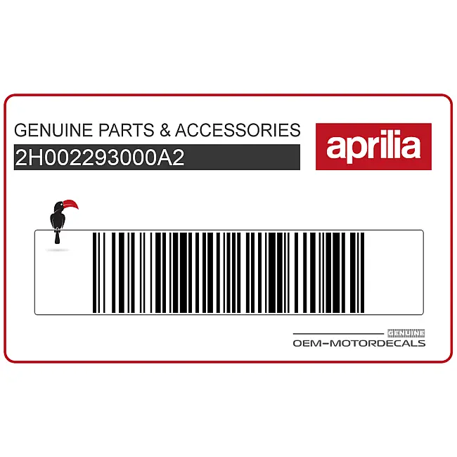 Naklejka na lewą górną owiewkę Aprilia SR Motard, lewa strona, OEM 2H002293000A2