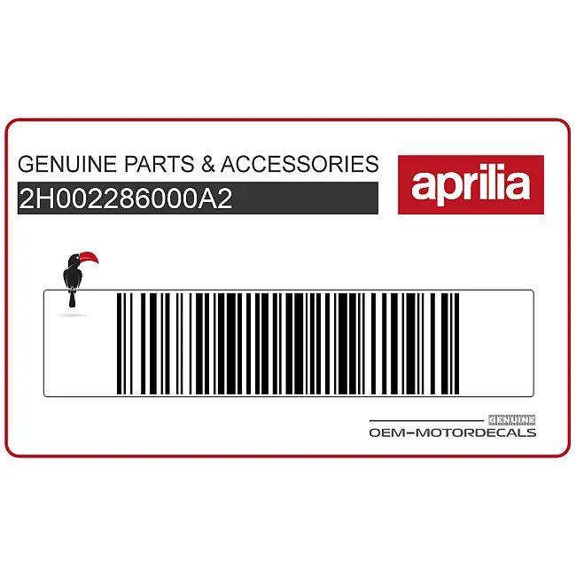 Aprilia SR Motard 50 naklejka boczna na prawą tylną owiewkę boczną, prawa strona OEM 2H002286000A2