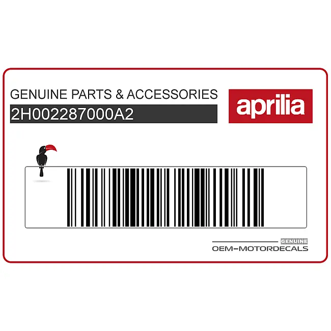 Aprilia SR Motard Naklejka na tylną owiewkę boczną lewa strona OEM 2H002287000A2