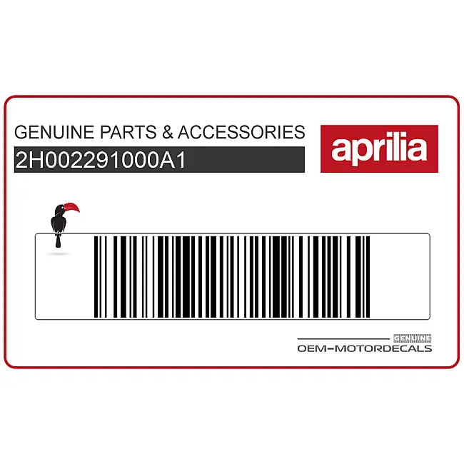 Original Aprilia SR Motard 50 linker unterer Verkleidungsaufkleber linke Seite OEM 2H002291000A1 Werksdesign