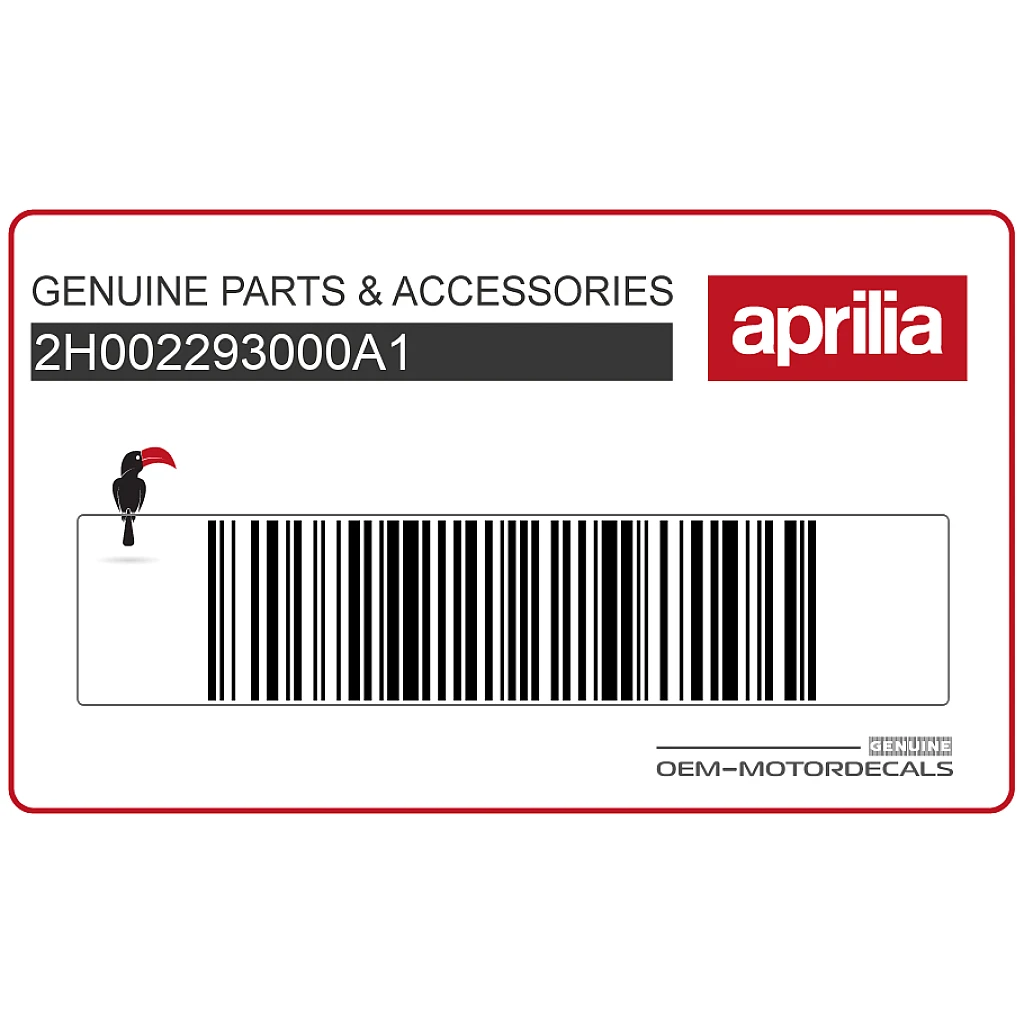 Aprilia SR Motard Linker Bovenkuip Sticker Linkerzijde OEM 2H002293000A1