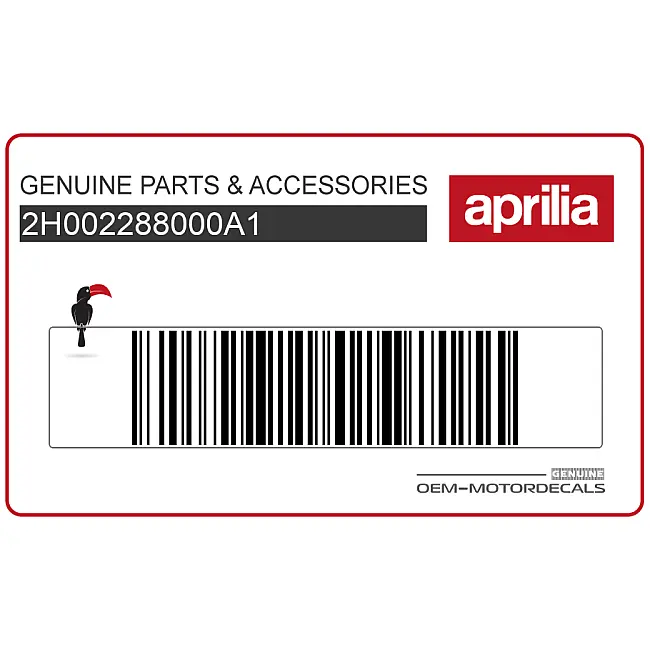Aprilia SR Motard 50 Frontschildaufkleber rechts, rechte Seite OEM 2H002288000A1