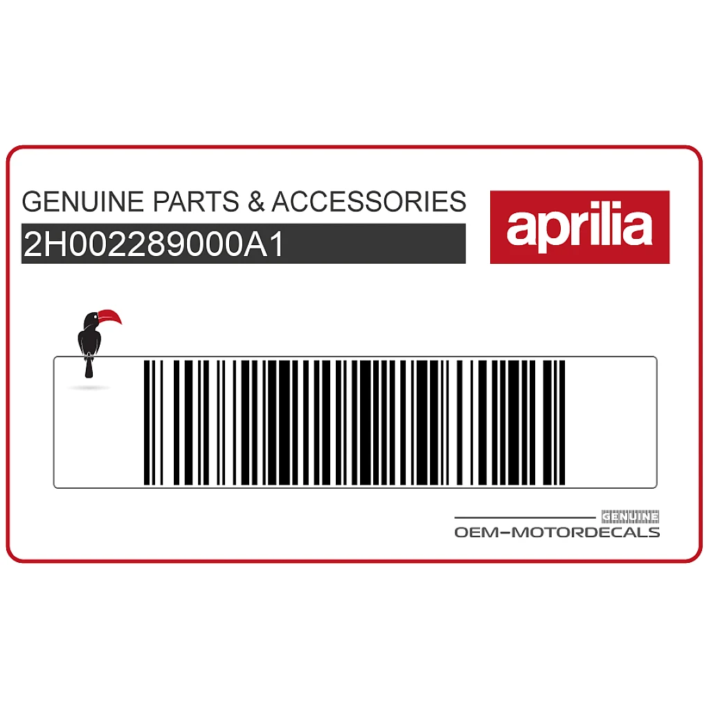 Aprilia SR Motard 50 Adesivo Scudo Sinistro Lato Sinistro OEM 2H002289000A1