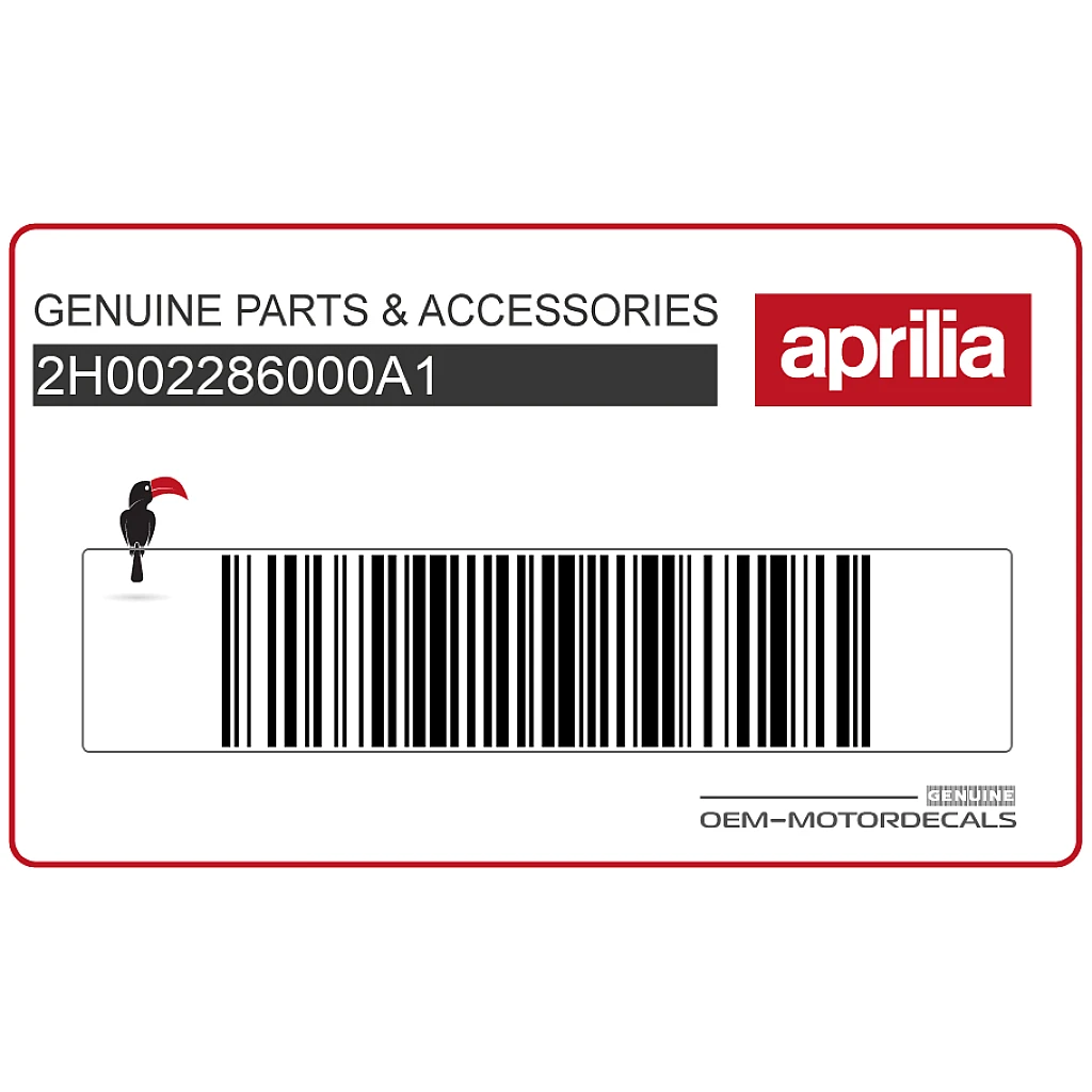 Aprilia SR Motard 50 Rechter achterste zijdeksel sticker Rechterkant OEM 2H002286000A1