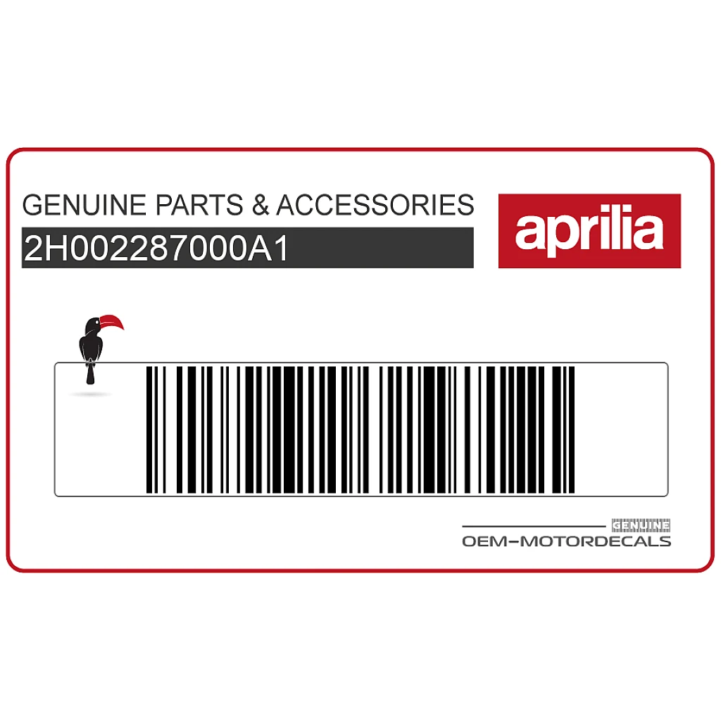 Aprilia SR Motard 50 Zijkapsticker Linkerkant Achter OEM 2H002287000A1